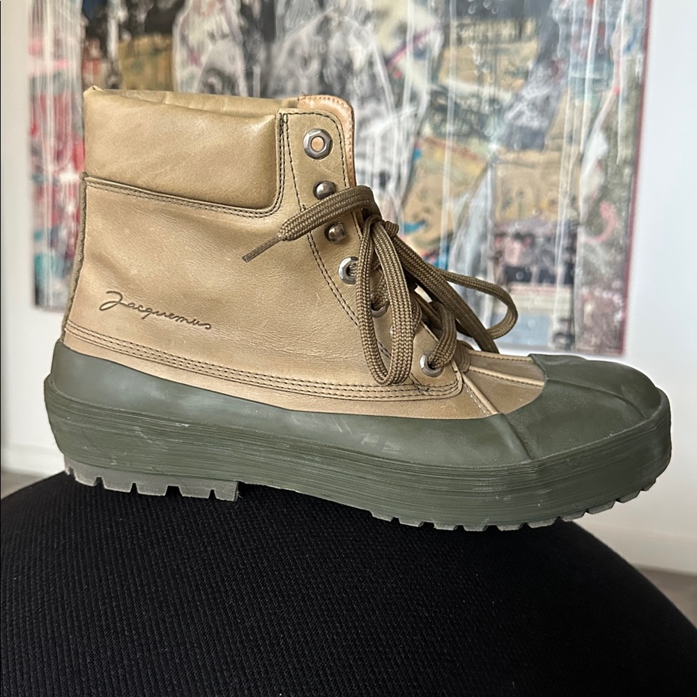 new JACQUEMUS 41 BRAND NEW CALFSKIN RUBBER LACE UP BOOTS “LES MEUNIERES HAUTES” - Picture 6 of 12